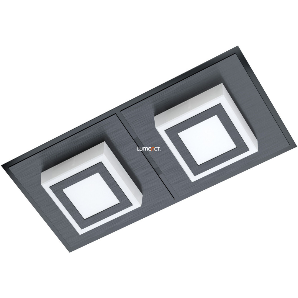 Mennyezeti LED lámpa 2X3,3 W, melegfehér, fekete-opál (Masiano)