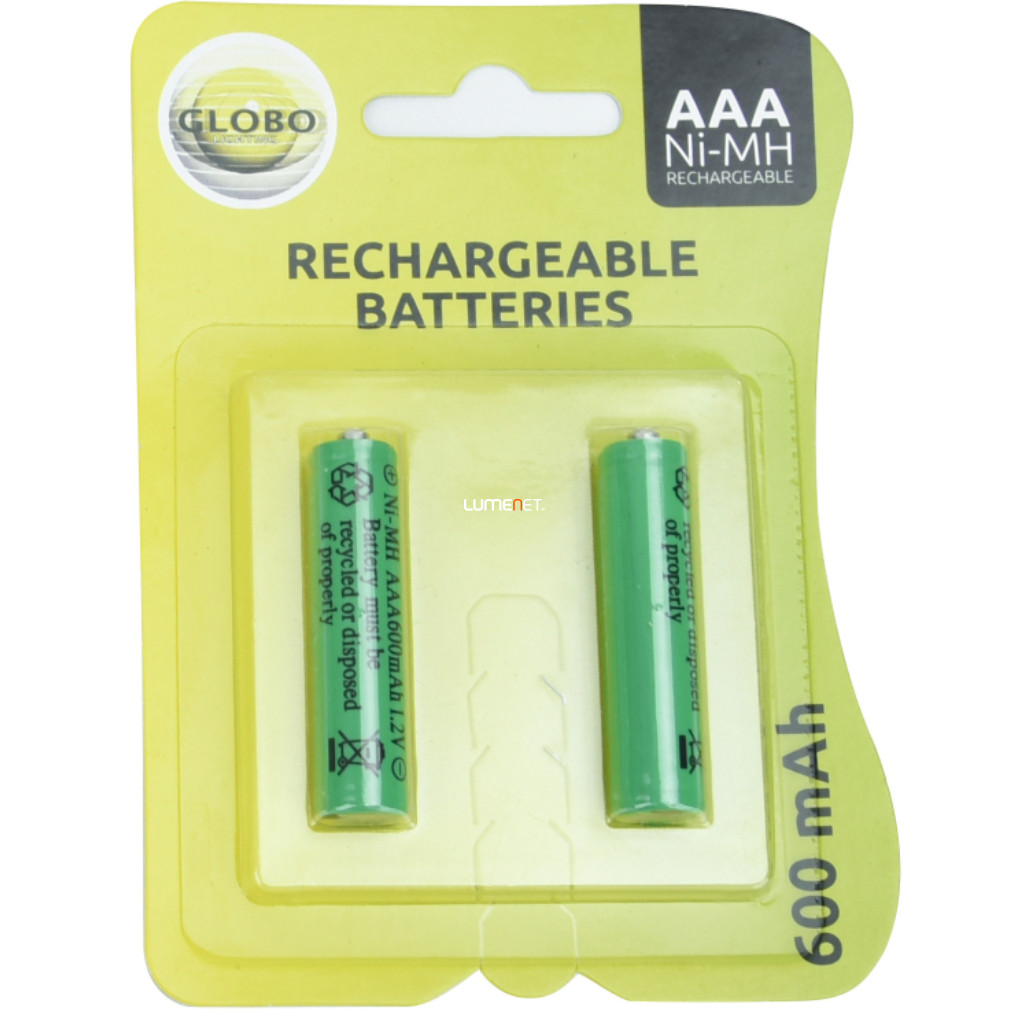 Napelemes lámpához akkumulátor, AAA 600mAh, 2db/bliszter (Solar)